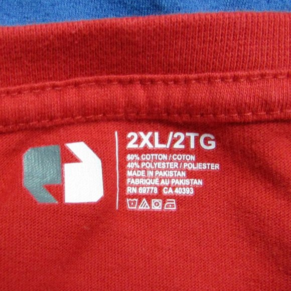 2 Men's | Shorts Sleeve Shirts | Fruit Of The Loom | Blue | Red - Picture 2 of 3